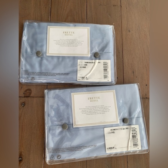 Frette powder blue euro sham (2 as a set) NWT - Picture 3 of 4